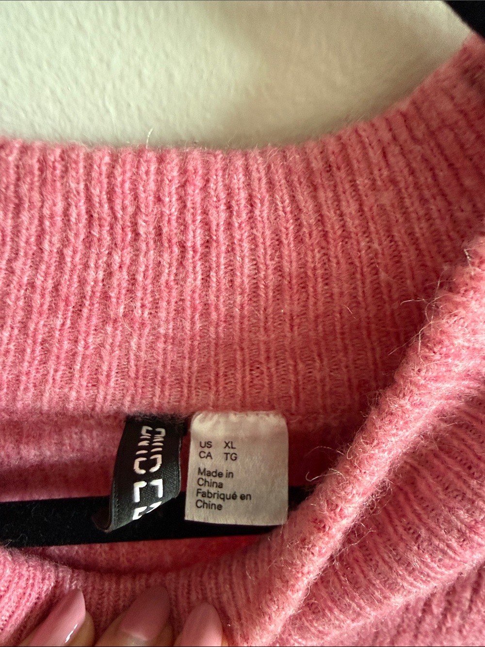 H&M Pink Ribbed Cowl-Neck Sweater - Picture 2 of 3